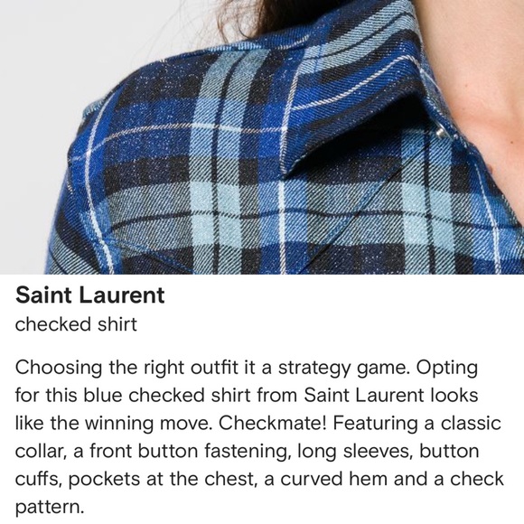 SOLD♦️SAINT LAURENT Metallic Plaid Shirt $690 - Picture 5 of 6
